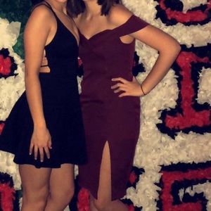 Red off the shoulder dress